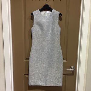 ST. John Textured Gray Midi Dress